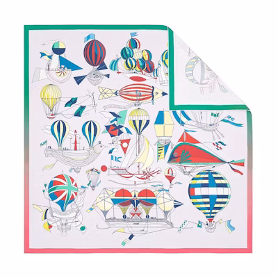 (Women) HERMES Dream of Flying 90x90cm Reversible Silk Scarf for Women Multi-Color H901722S-07