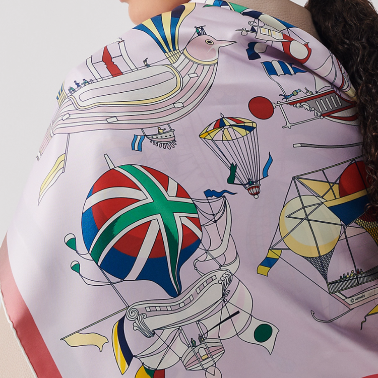 (Women) HERMES Dream of Flying 90x90cm Reversible Silk Scarf for Women Multi-Color H901722S-07 圖 5