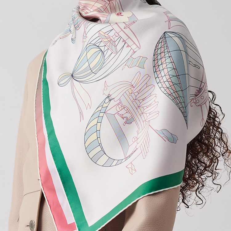 (Women) HERMES Dream of Flying 90x90cm Reversible Silk Scarf for Women Multi-Color H901722S-07 圖 6