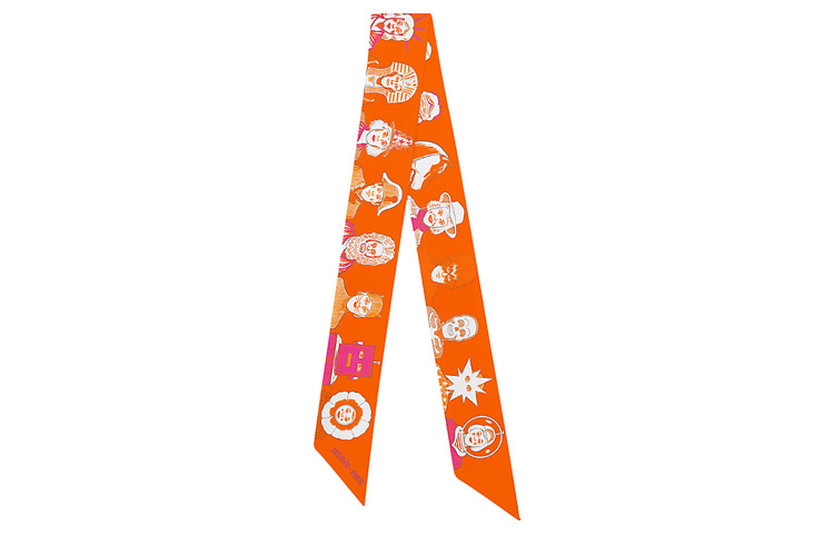 (Women) HERMES Dress Code Twilly Silk Scarf Orange - Accessory. H063780S-32 圖 2