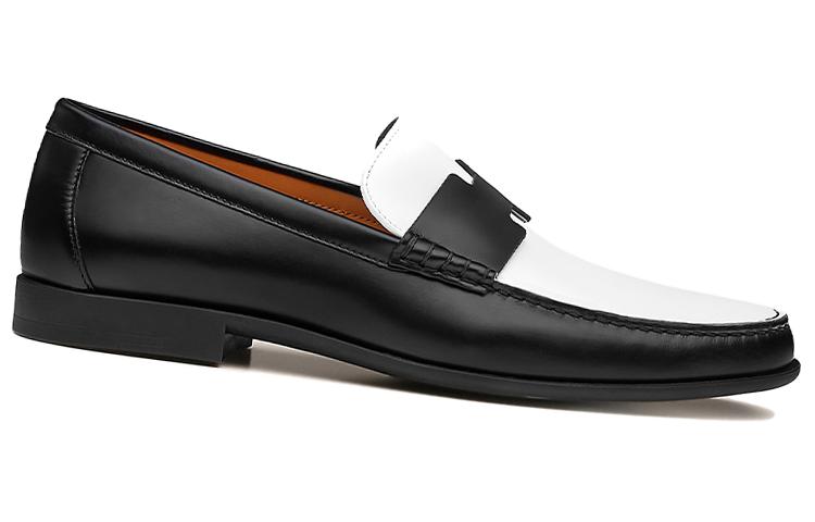 Order (W) HERMÈS Duke ''Mocassin en Cuir Noir Blanc Brillant'' H212856Z-A05