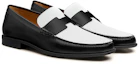 Shop (W) HERMÈS Duke ''Mocassin en Cuir Noir Blanc Brillant'' H212856Z-A05