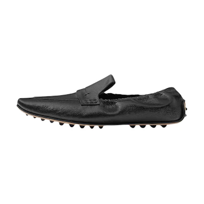 (W) HERMES Echo 'Black Studded Rubber Sole' Casual Flat