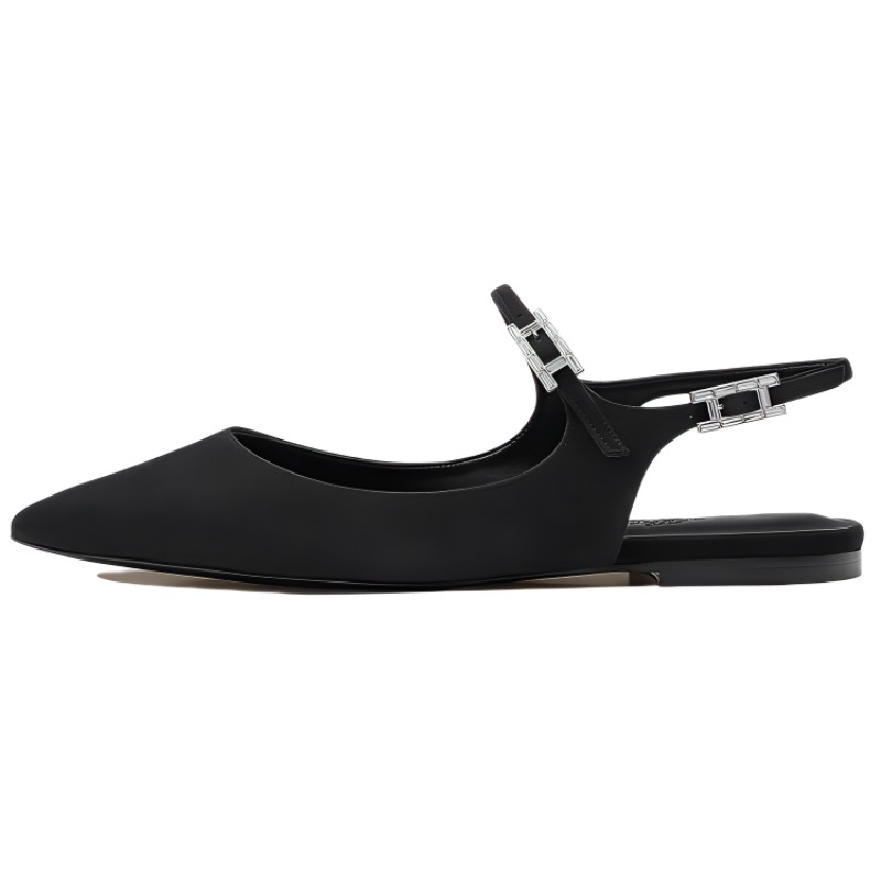 Buy (W) 爱马仕Edie平底鞋 '黑色山羊皮' H221281Z-02