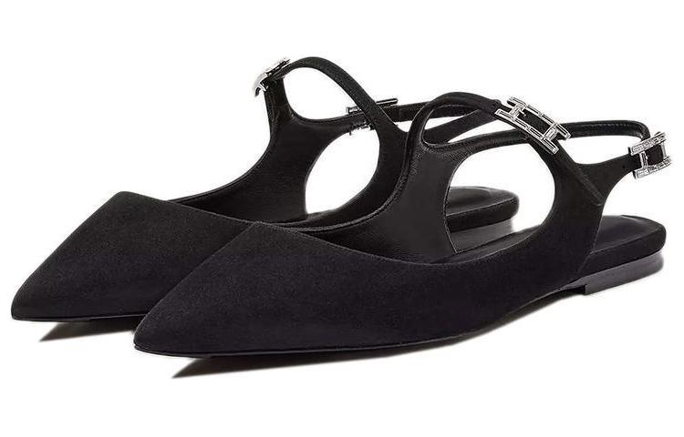 (W) HERMES Edie Flat 'Black Goat Leather' 圖 4