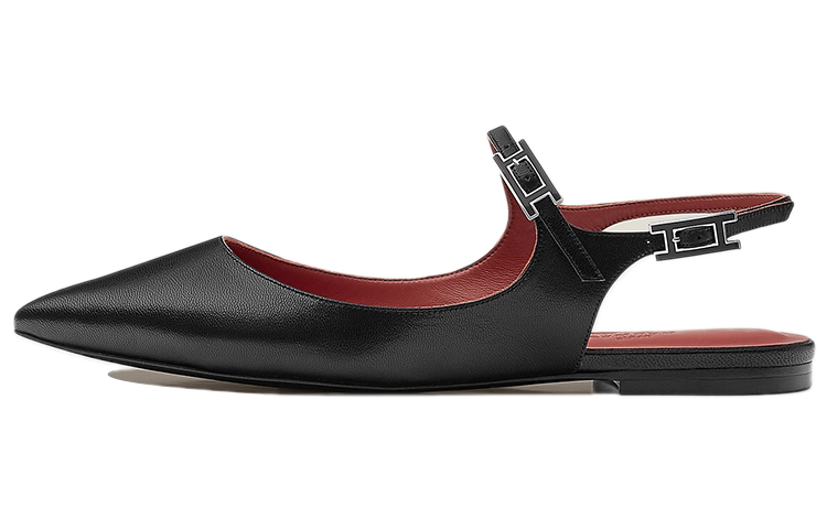 (Women) HERMES Edie Flat 'Matte Black' H221158Z-02