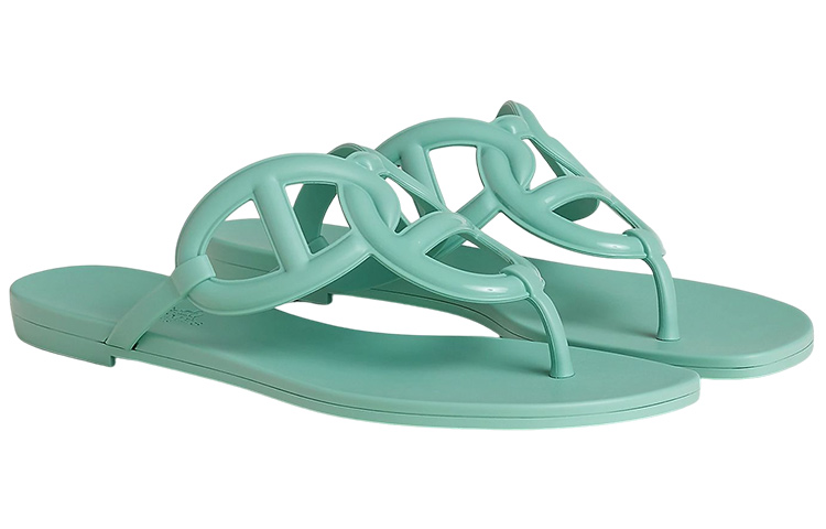 Shop HERMES 愛馬仕 Egerie 時尚涼鞋 女款 綠色