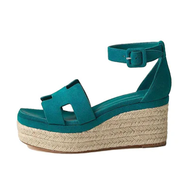 (W) HERMES Elda Sandal 'Green'