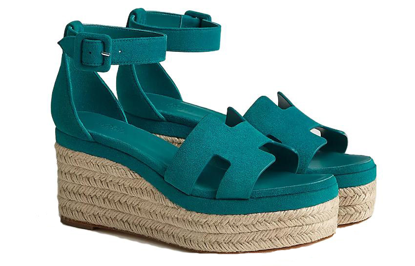 Shop (W) HERMES Elda Sandal 'Hijau' H222136Z-ED
