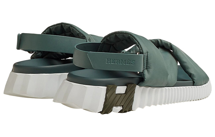(W) HERMES Electric Fabric Velcro Sandals 'Green Fashion' 圖 3