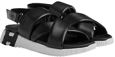 (W) HERMES Kulit Elektrik Sandal Velcro 'Hitam Putih' H222160Z-02 Order (W) HERMES Kulit Elektrik Sandal Velcro 'Hitam Putih' H222160Z-02
