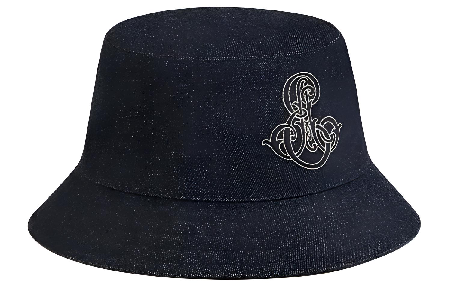 (Women) HERMES Embroidered Logo Cotton Bucket Hat Blue -  Fashion Accessory H241059Nv6057