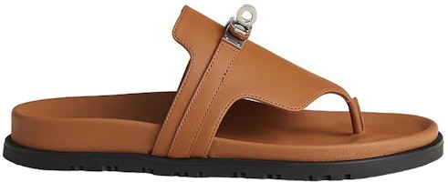 (W) Sandalia Plana Abierta de Cuero HERMES Empire 'Marrón de Moda' H221074Z-A3 Order (W) Sandalia Plana Abierta de Cuero HERMES Empire 'Marrón de Moda' H221074Z-A3