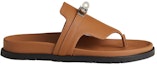 Order (Women) HERMES Empire Leather Open-Toe Flat Sandal 'Brown Fashion' H221074Z-A3