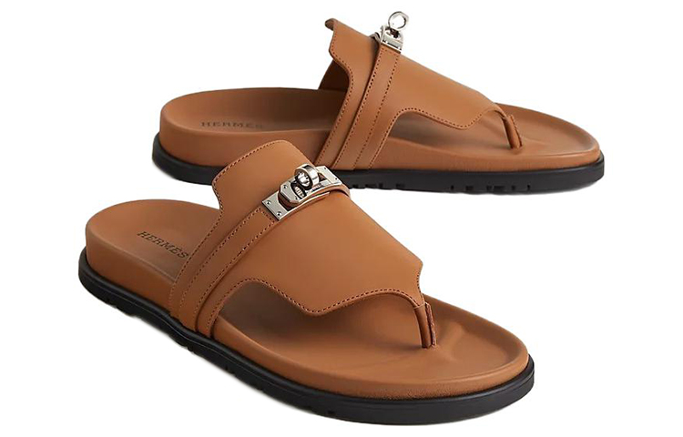 Lookbook (W) Sandal Datar Kulit Hermes Empire Open-Toe 'Brown Fashion' H221074Z-A3
