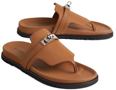 (W) 爱马仕帝国棕色真皮时尚平底凉鞋 H221074Z-A3 Lookbook (W) 爱马仕帝国棕色真皮时尚平底凉鞋 H221074Z-A3