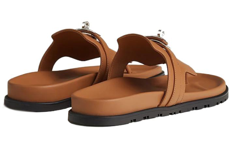 Shop (W) Sandal Datar Kulit Hermes Empire Open-Toe 'Brown Fashion' H221074Z-A3