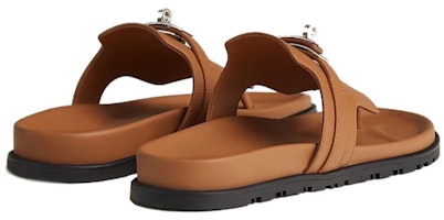 (W) Sandalia Plana Abierta de Cuero HERMES Empire 'Marrón de Moda' H221074Z-A3 Shop (W) Sandalia Plana Abierta de Cuero HERMES Empire 'Marrón de Moda' H221074Z-A3