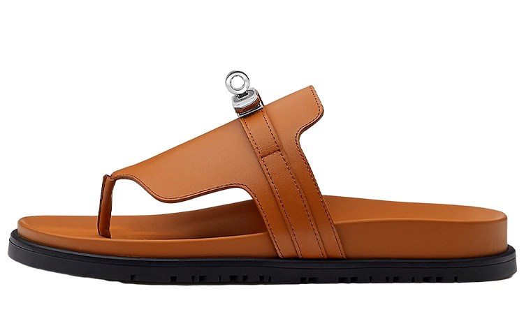 (W) HERMES Empire Slides 'Brown Fashion'