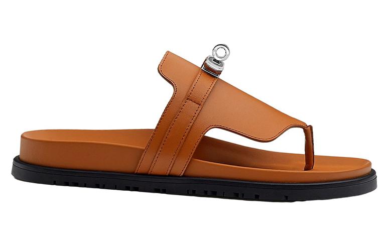 (W) HERMES Empire Slides 'Brown Fashion' 圖 2