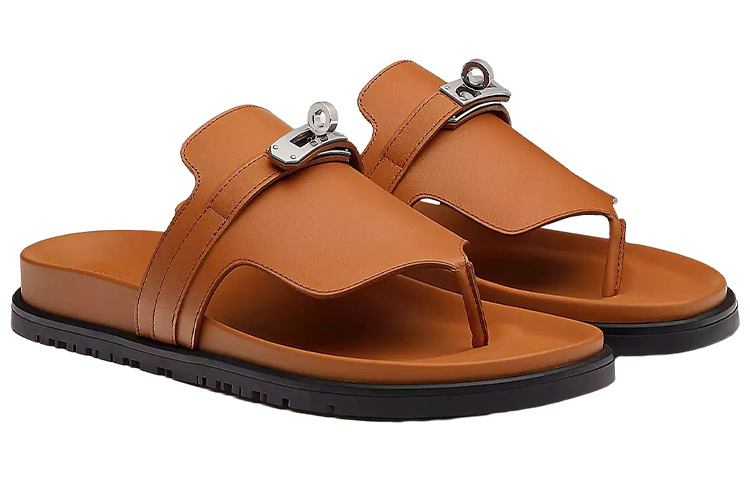 (W) HERMES Empire Slides 'Brown Fashion' 圖 3