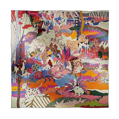 (Women) HERMES En Liberte Floral Pattern Shawl Multicolor for Women H243911S-12