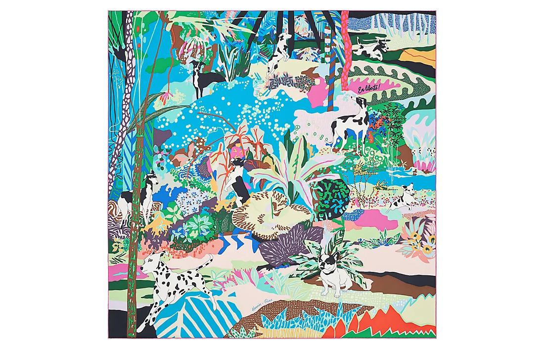 (Women) HERMES En Liberte Luxury Fashion Silk Scarf for Women - Multicolor. 003911S-01