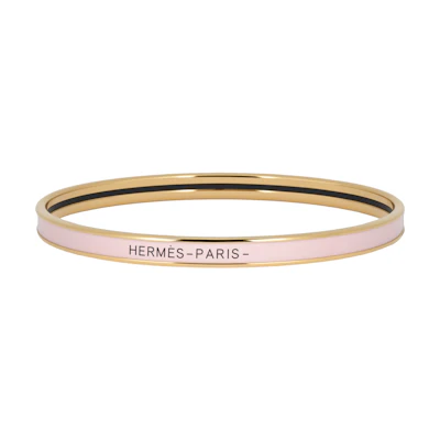 (Women) HERMES Enamel Bracelet Gold Letter Logo Accessory. H240001F 1Z65