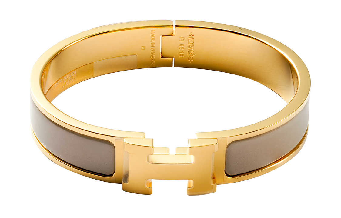 (Women) HERMES Enamel Bracelet H Logo Beige Gold H700001F-19PM 圖 2