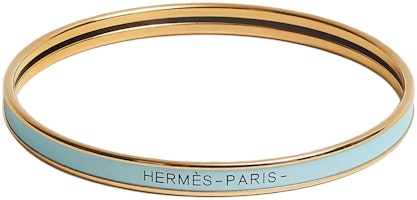 (Women) HERMES Enamel Bracelet Light Blue with Gold Plated Metal for Women. H240001F 8X62 (Women) HERMES Enamel Bracelet Light Blue with Gold Plated Metal for Women. H240001F 8X62