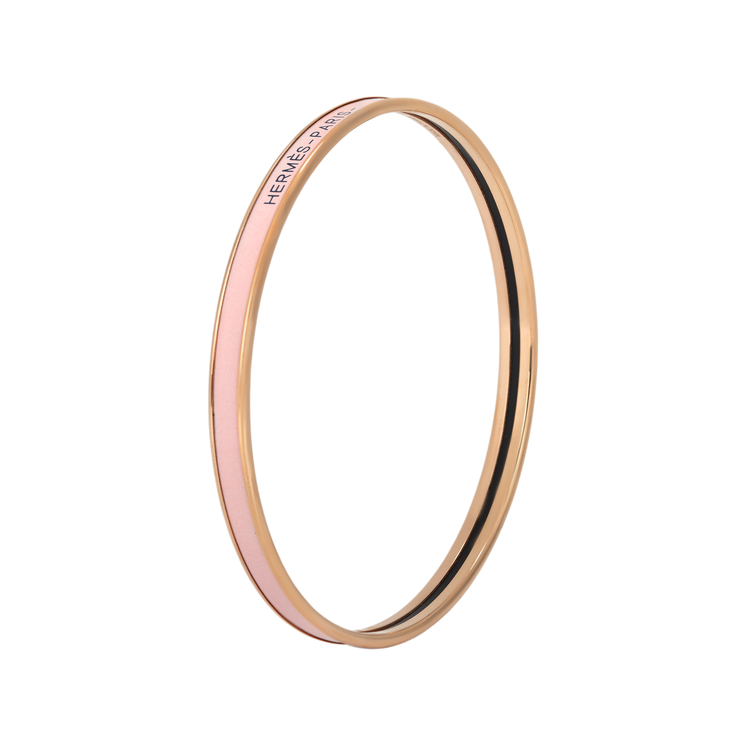 (Women) HERMES Enamel Bracelet Rose Gold Logo Pink for Women. H240001FO1Z62