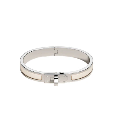 (Women) HERMES Enamel Bracelet Silver for Women - Minimalist Solid Design. H200004FP85PM