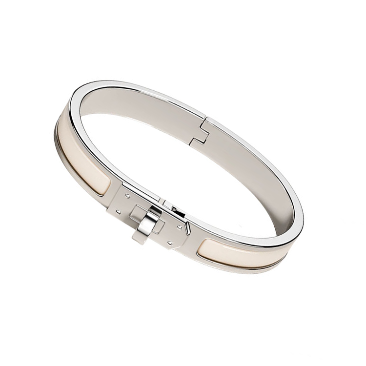 (Women) HERMES Enamel Bracelet Silver for Women - Minimalist Solid Design. H200004FP85PM 圖 3