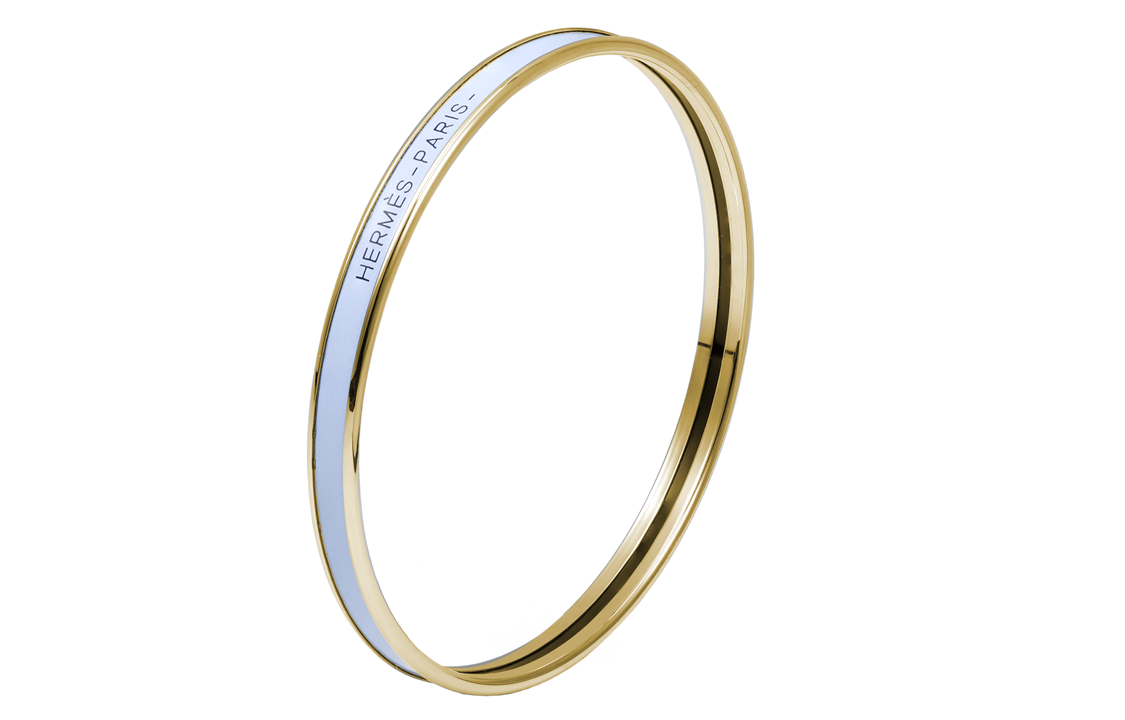 Order (W) Gelang HERMES Enamel Wanita dengan Hiasan Logo - Biru. H240001F 4H