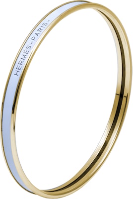 (W) Gelang HERMES Enamel Wanita dengan Hiasan Logo - Biru. H240001F 4H Order (W) Gelang HERMES Enamel Wanita dengan Hiasan Logo - Biru. H240001F 4H