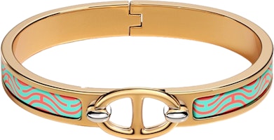 (Women) HERMES Enamel Gold Plated Bracelet with Printed Pattern Decoration for Women Gold. H200003FF2PM (Women) HERMES Enamel Gold Plated Bracelet with Printed Pattern Decoration for Women Gold. H200003FF2PM