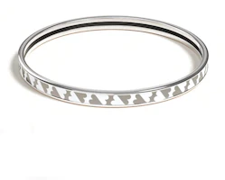 Order (Women) HERMES Enamel Palladium-Plated Silver Bracelet with Print Design for Women. H243312FPC565