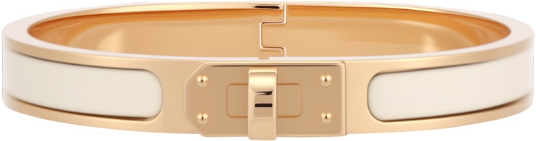 (Women) HERMES Enamel Rose Gold-Plated Letter Design Metal Bracelet for Women - White H200004FO85GM (Women) HERMES Enamel Rose Gold-Plated Letter Design Metal Bracelet for Women - White H200004FO85GM