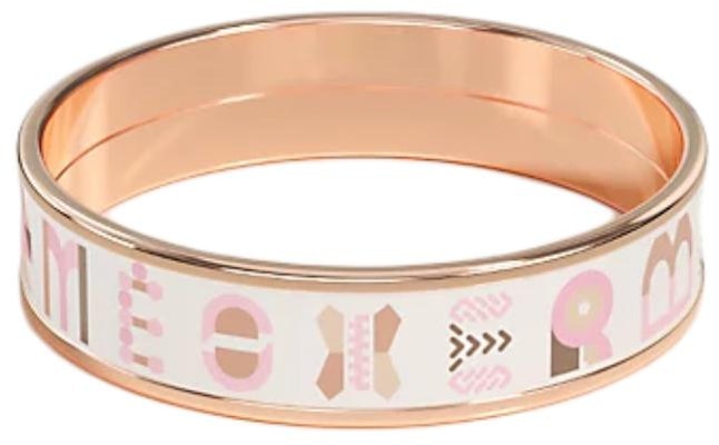 (W) Anillo Diseño Logo HERMES de Oro Rosa Esmaltado para Mujer - Oro Rosa. H405423FOA1 Lookbook (W) Anillo Diseño Logo HERMES de Oro Rosa Esmaltado para Mujer - Oro Rosa. H405423FOA1
