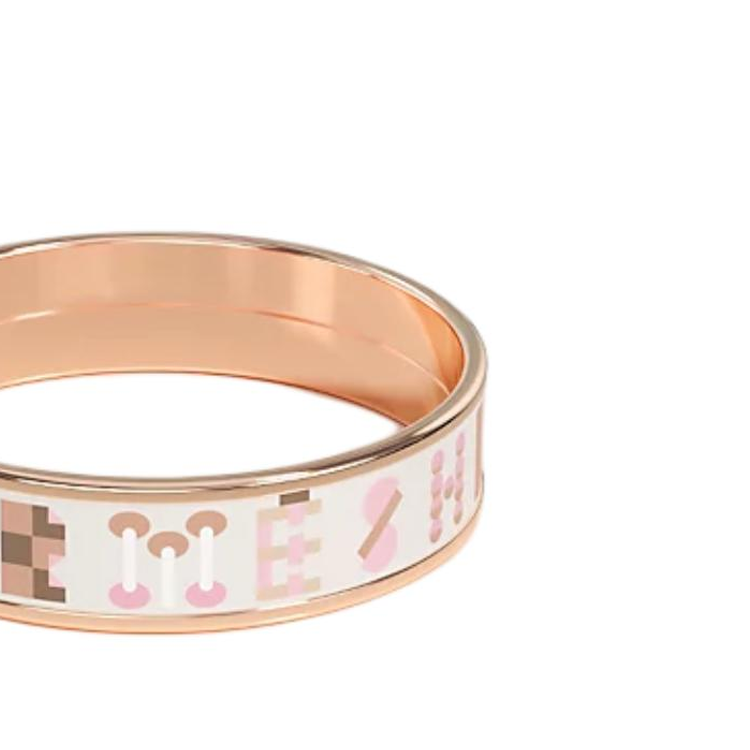 Shop (W) Anillo Diseño Logo HERMES de Oro Rosa Esmaltado para Mujer - Oro Rosa. H405423FOA1