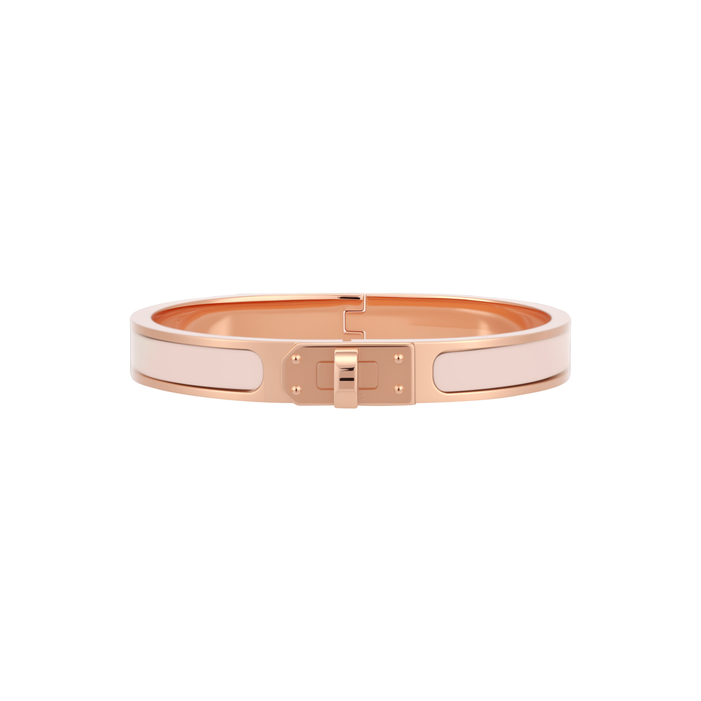(Women) HERMES Enamel Rose Gold Plated Metal Bracelet for Women - Solid Color Design. H200004FO1ZPM