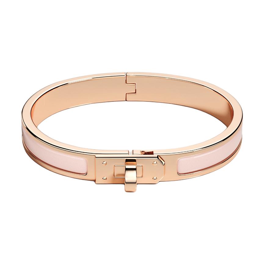 (Women) HERMES Enamel Rose Gold Plated Metal Bracelet for Women - Solid Color Design. H200004FO1ZPM 圖 2