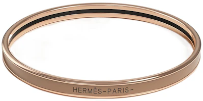 Order (Women) HERMES Enamel Ultra-Slim Rose Gold Bracelet for Women - Chestnut Brown. H240001FO6465