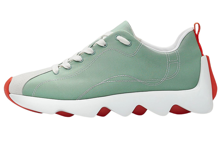 (Women) HERMES Envol Low 'Green White' H221169Z-6A