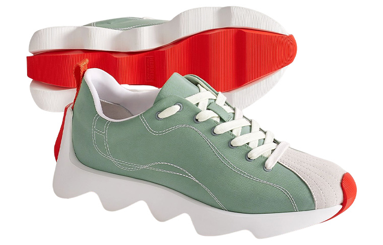 Purchase (W) HERMES Envol Low ''Grün Weiß'' H221169Z-6A