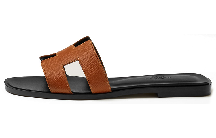 (Women) HERMES Epsom Heritage Sandals 'Brown Leather' H222099Z-A3