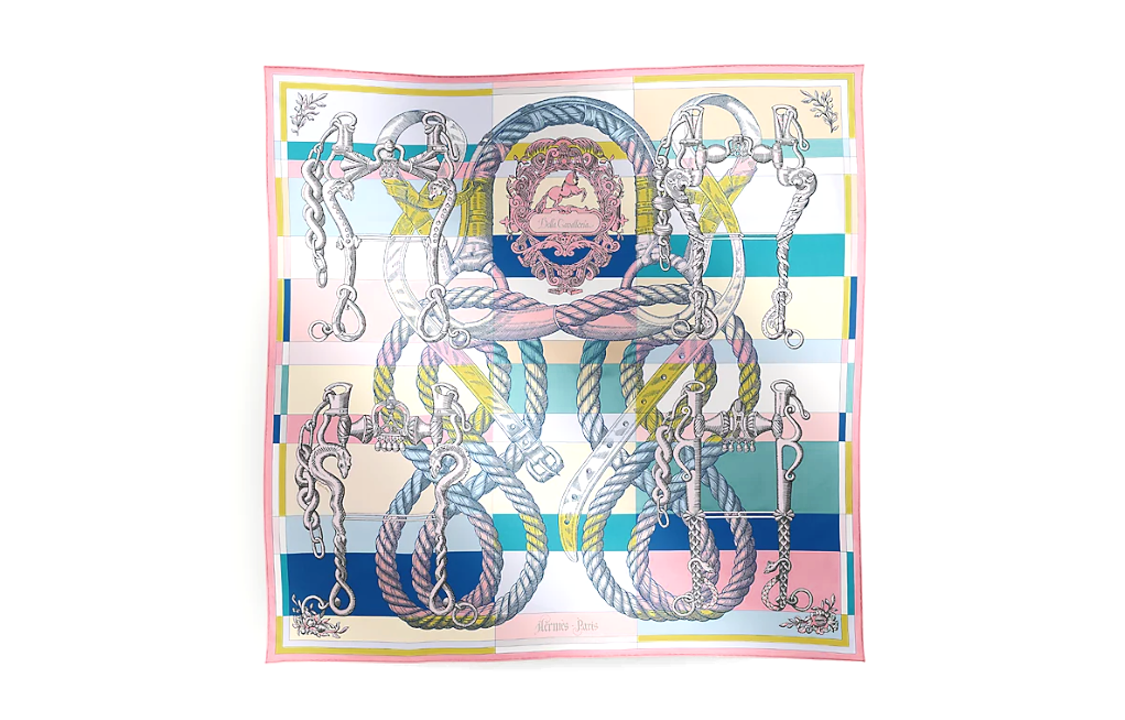 (Women) HERMES Equestrian Horse Print Silk Scarf for Women - Multicolor H903578Sv09 圖 3