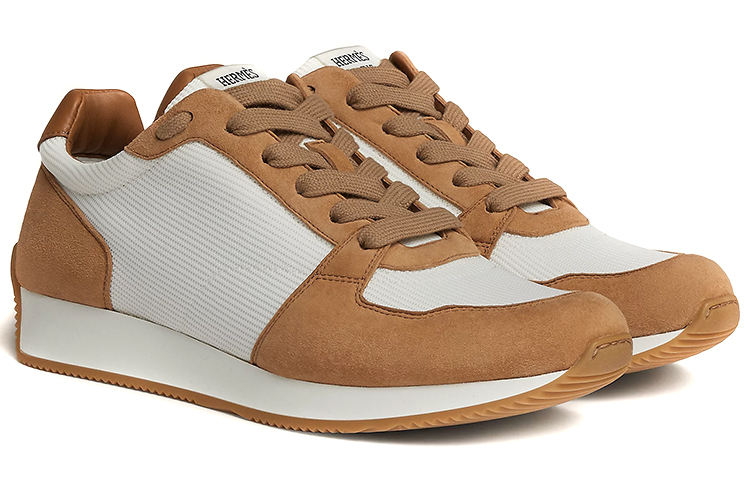 Shop HERMES愛馬仕 Escape 山羊皮運動 低幫 生活休閒鞋 女款 白米