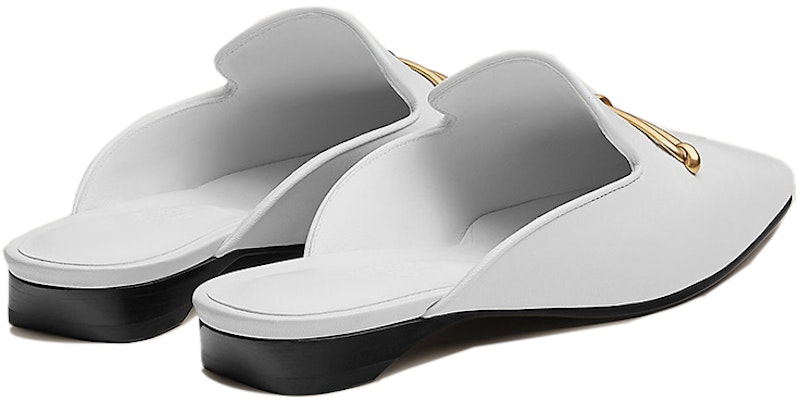 (Women) HERMES Esmee 'White Goat Leather Mule' H221156Z-90 Shop (Women) HERMES Esmee 'White Goat Leather Mule' H221156Z-90