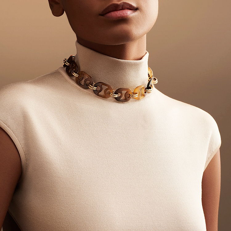 (Women) HERMES Eurydice Fashion Necklace for Women - Buffalo Horn & Copper Design H057082FD00 圖 3